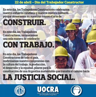 22 de abril - D&iacute;a del Trabajador Constructor
