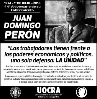   44 Aniversario del Fallecimiento de Juan Domingo Per&oacute;n