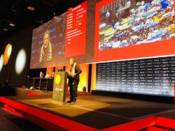 Gerardo Martinez en sesi&oacute;n Plenaria del 4° Congreso Mundial de la CSI, Copenhague