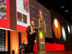 Gerardo Martinez en sesi&oacute;n Plenaria del 4° Congreso Mundial de la CSI, Copenhague.	