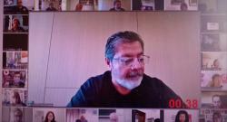 Gerardo Mart&iacute;nez liderando la Delegaci&oacute;n de la CGT RA present&oacute; en el Congreso de la CSA una resoluci&oacute;n  que reivindica el acceso universal a las vacunas.