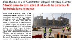 Declaraci&oacute;n de la ICM frente a la Copa Mundial FIFA Qatar 2022