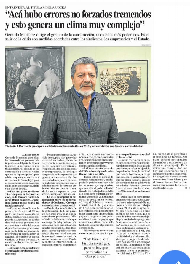 Foto de la entrevista a Gerardo Martinez